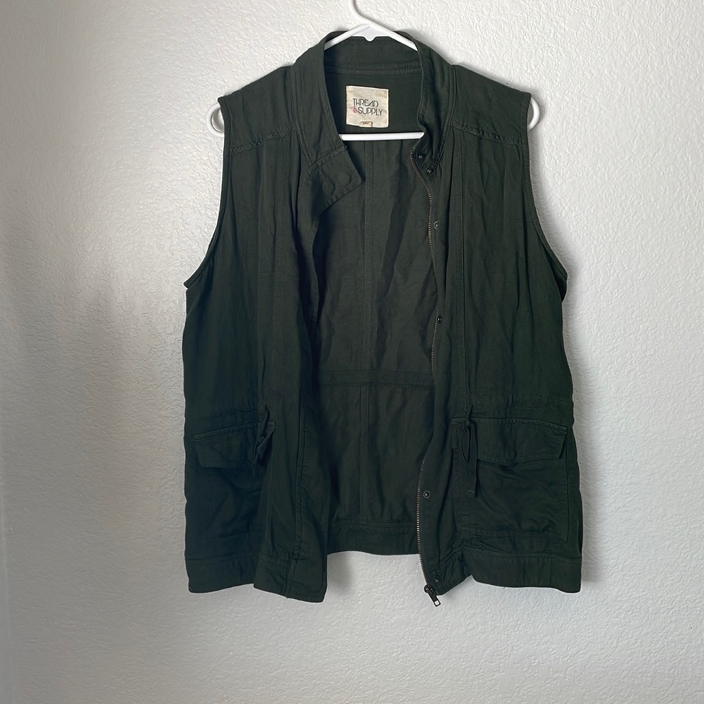 Army green utility style vest
